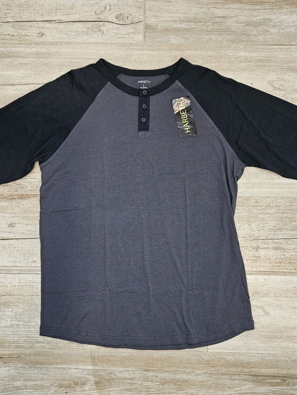 Men's Blue/Navy Long Sleeve Baseball Tee